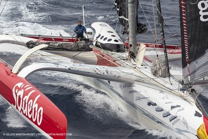 12 09 2012 - Marseille (FRA,13) - Trimaran Sodebo - Thomas Coville - Tentative contre le record de la Méditerranée