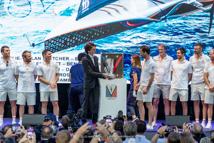 04 10 2024, Barcelona (ESP), 37th America's Cup, Louis Vuitton Cup Final, Race Day 7 , Prizegiving