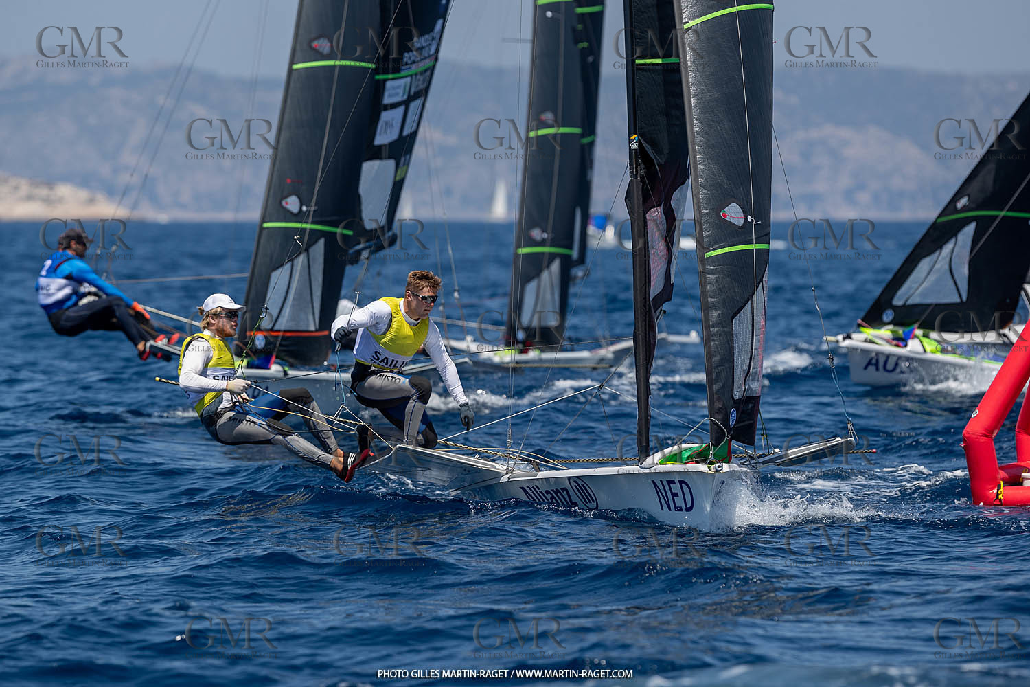 16 07 2023, Marseille, (FRA), Paris 2024 Olympic Games 2024 Sailing Test Event, Day 8, Medal race 49er Men