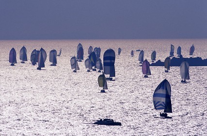 Bateaux de course en flotte