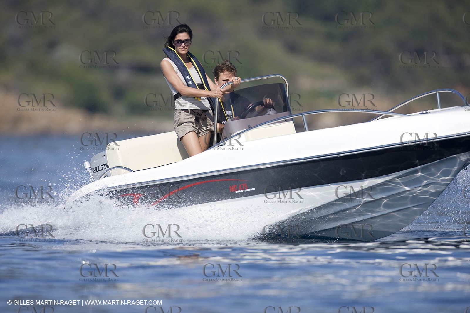 Motor boat running