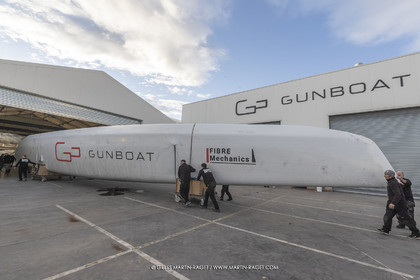 15 02 2022, La Grande Motte (FRA), Gunboat 80  1 hulls delivery