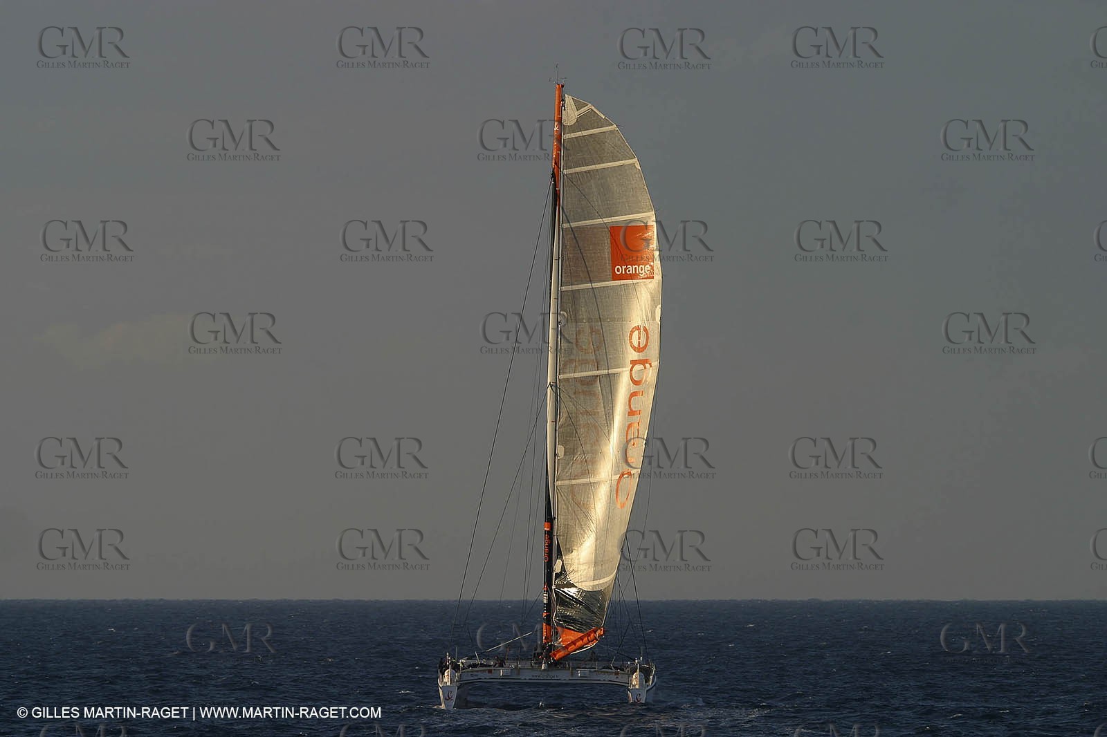 Orange II - 2004 Jules Verne Trophy - Ouessant - first starting line crossing