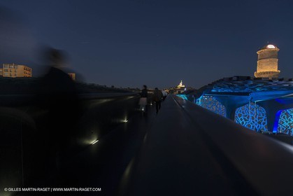 Al Azizi oficial launchat the Mucem museum - H2X boatyard - Oceanographic research ship - Marseille (FRA,13) - 27 05 2014