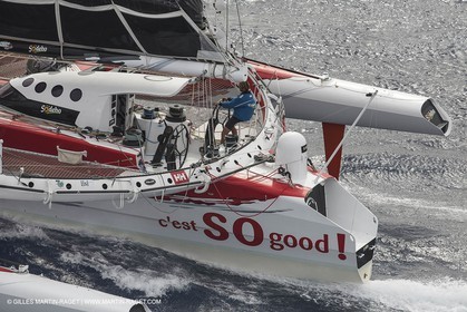 12 09 2012 - Marseille (FRA,13) - Trimaran Sodebo - Thomas Coville - Tentative contre le record de la Méditerranée