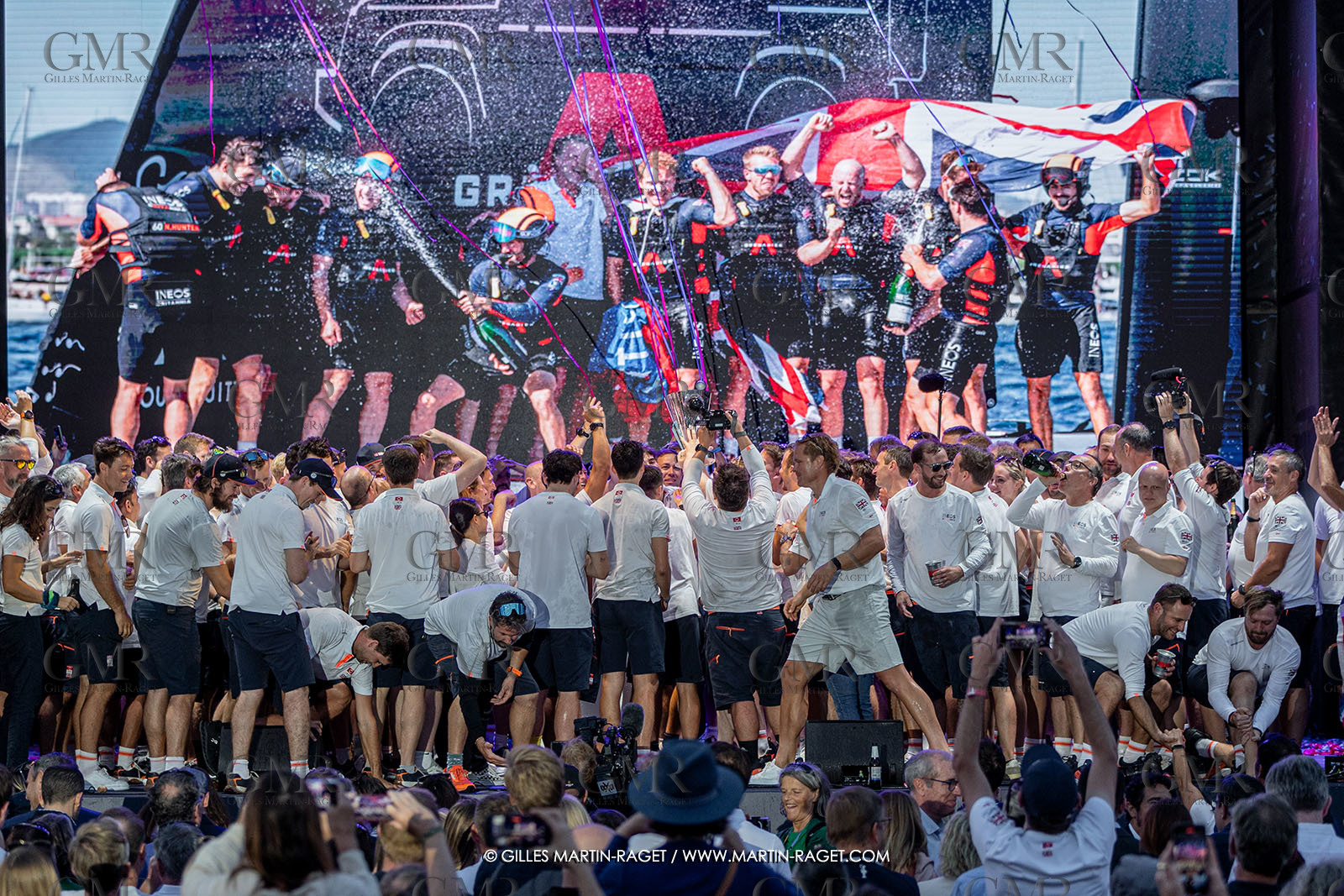 04 10 2024, Barcelona (ESP), 37th America's Cup, Louis Vuitton Cup Final, Race Day 7 , Prizegiving