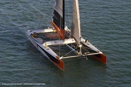 Vannes - Multiplast Boatyard - Orange II 1st sea trial