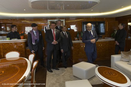 Al Azizi oficial launchat the Mucem museum - H2X boatyard - Oceanographic research ship - Marseille (FRA,13) - 27 05 2014