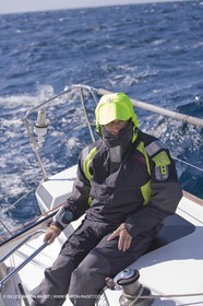 28 09 2007 - Marseille (FRA, 13) - Aigle Marine weather clothing showed in action by salors Marc Emig et Luce Molinier