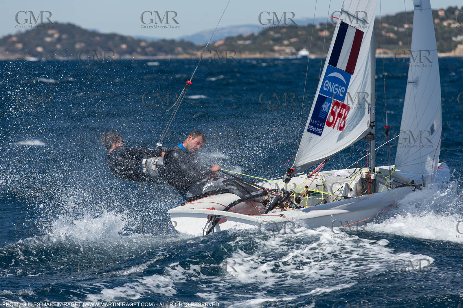 25 04 2016, Hyères (FRA,83), Jeux Olympiques Rio 2016, voile, 470, Sofian Bouvet   Jeremie Mion, SFS Voile