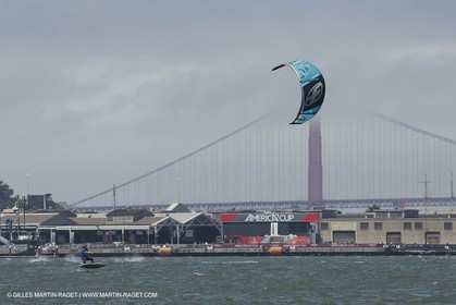 20 08 2013 - San Francisco (USA,CA) - French speed kit surfer Alex Caizergues sails with  Red Bull Youth America's Cup tem Next World Energy