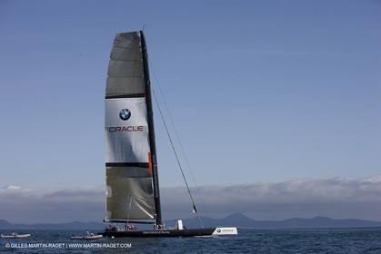 02 09 2008 - Anacortes (WA, USA) - America's Cup - BMW ORACLE Racing - 90 ft trimaran first sea trials