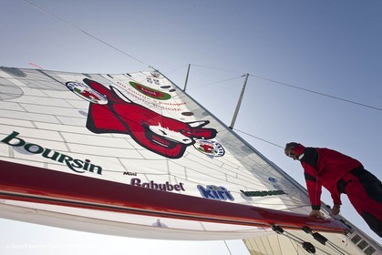13 03 2010 -  La Grande Motte   Port Camargue (FRA) - Groupe Bel - Kito de Pavant   Sebastien Audigane training for Transat AG2R