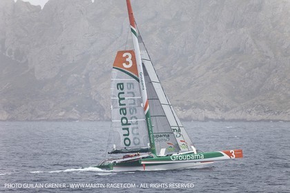 14 05 09 - Marseille - Record de la Méditerranée - Groupama 3 - Franck Cammas - G class - Départ de Marseille pour Carthage