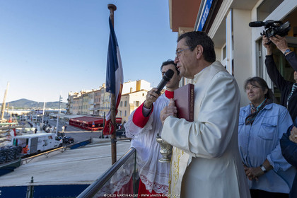 26 09 2022, Saint-Tropez (FRA,83), Voiles de Saint-Tropez 2022, premier jour de course, bénédiction des bateaux et des équipages