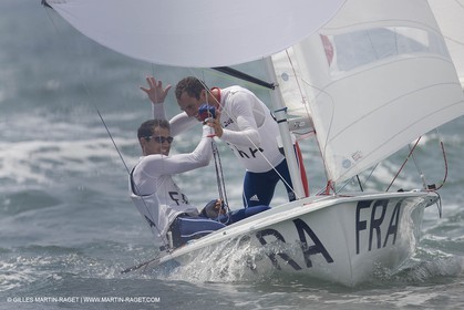 18 08 2008 - Qingdao (CHN) - 2008 Olympic games - Day 10 - Medal race 470 men, Charbnonnier Bausset bronze medal