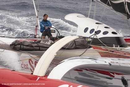 12 09 2012 - Marseille (FRA,13) - Trimaran Sodebo - Thomas Coville - Trans Mediterranée record attempt.