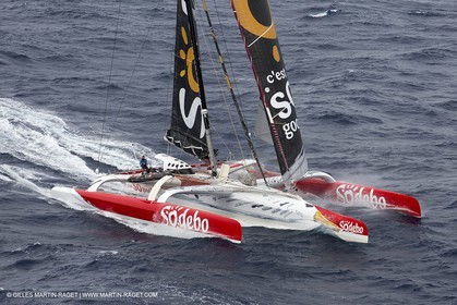 12 09 2012 - Marseille (FRA,13) - Trimaran Sodebo - Thomas Coville - Trans Mediterranée record attempt.
