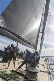 03 10 2022, Saint-Tropez (FRA,83), Voiles de Saint-Tropez 2022,  entraînement des maxis, A bord de Sipirit of Malouen X