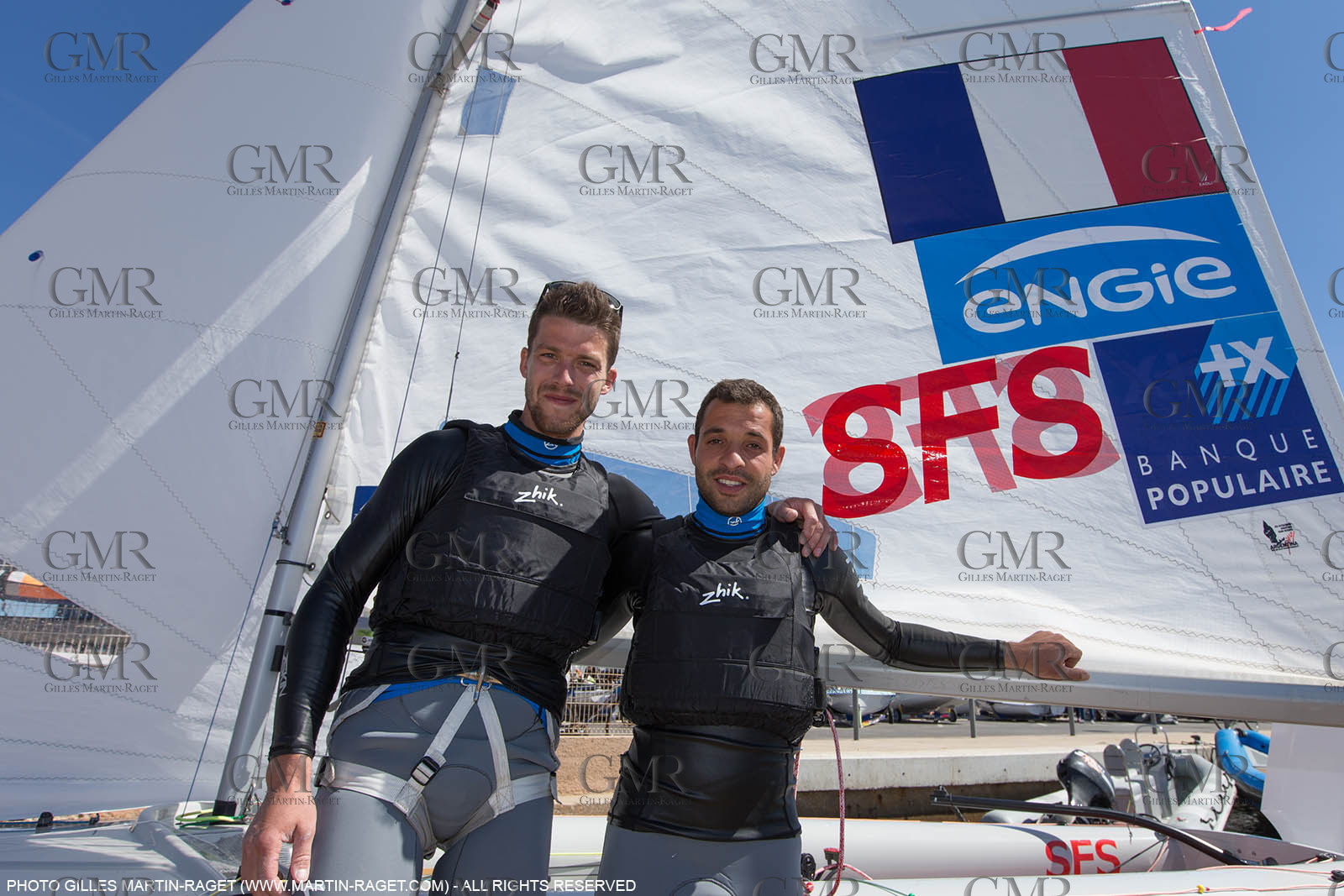 25 04 2016, Hyères (FRA,83), Jeux Olympiques Rio 2016, voile, 470, Sofian Bouvet   Jeremie Mion, SFS Voile
