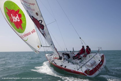 13 03 2010 -  La Grande Motte   Port Camargue (FRA) - Groupe Bel - Kito de Pavant   Sebastien Audigane training for Transat AG2R