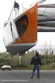 Vannes - Chantier Multiplast - 1ère mise à l'eau Orange II