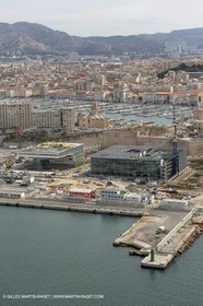 28 09 2012 - Marseille (FRA,13) - Travaux sur le Vieux Port, Construction du MUCEM, Renovation du Fort Saint Jean, construction du Centre Régional de la Meriterranée, CEREM,
