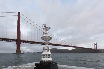 18 02 2013 - San Francisco (USA) - 34th America's Cup - The America's Cup Trophy in San Francisco Bay
