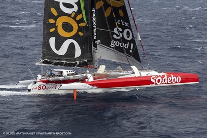12 09 2012 - Marseille (FRA,13) - Trimaran Sodebo - Thomas Coville - Tentative contre le record de la Méditerranée