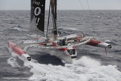 12 09 2012 - Marseille (FRA,13) - Trimaran Sodebo - Thomas Coville - Tentative contre le record de la Méditerranée