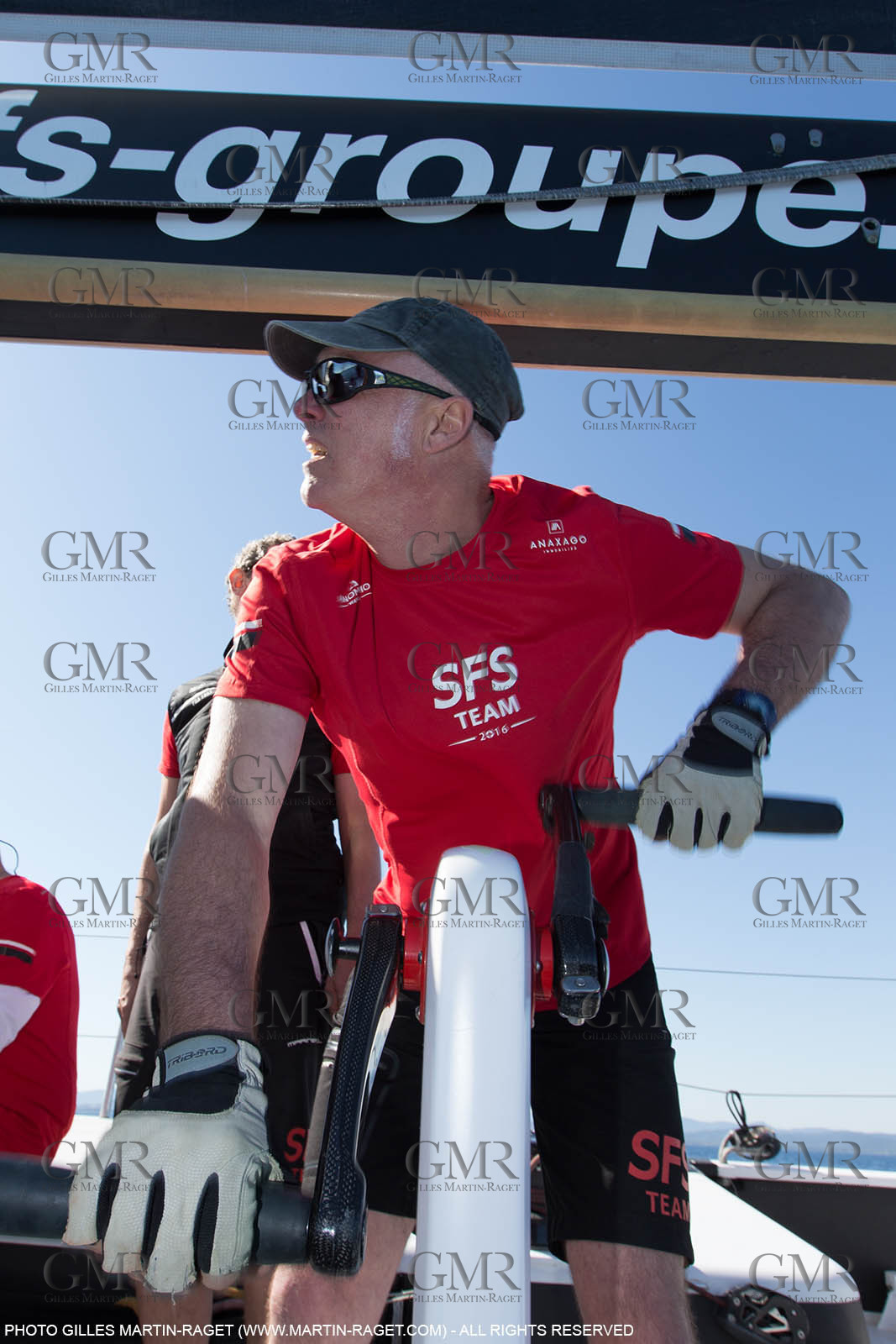 05 05 2016, Porquerolles (FRA,83), Semaine de Porquerolles, célébration des 30 and de lla victoire de l'Esprit d'Equipe dans la Whitbread, l'équipage se retrouve à bord du maxi SFS skippé par Lionel Péan
