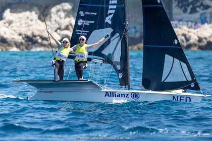 16 07 2023, Marseille, (FRA), Paris 2024 Olympic Games 2024 Sailing Test Event, Day 8, Medal race 49er FX