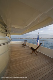 11 06 2007 - Valencia (Spain) - Bradley, super yacht catamaran dessiné par Gilles Vaton et construit par H2X à la Ciotat (France)