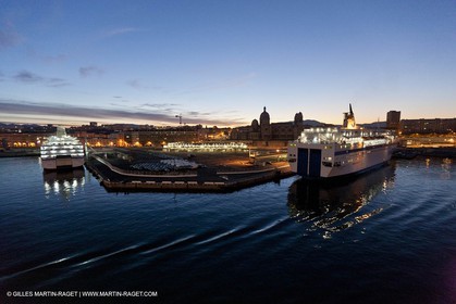 17 02 2012 - Marseille (FRA,13) - Arrival in Marseille harbour onboard ferry Piana (La Meridionale Corp.)