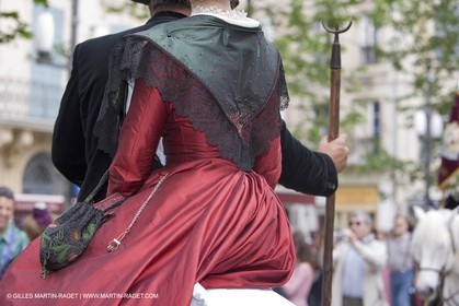 Arlésiennes in costume - Gardians (cow-boys) celebration - Arles