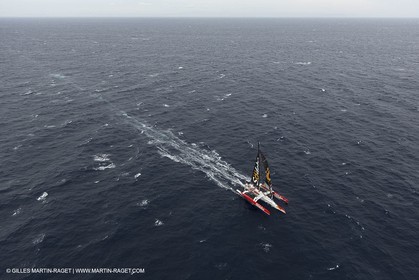 12 09 2012 - Marseille (FRA,13) - Trimaran Sodebo - Thomas Coville - Tentative contre le record de la Méditerranée