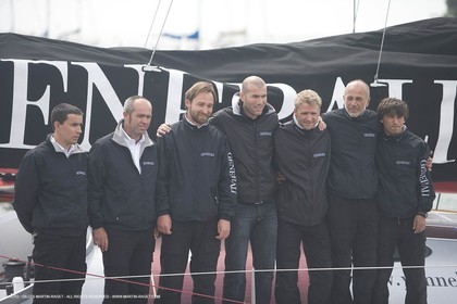 11 05 2007 - La Trinité sur Mer (France) - Projet Yann Eliès   Generali 60 open pour le Vendée Globe - Zinedine Zidane - Baptême du bateau