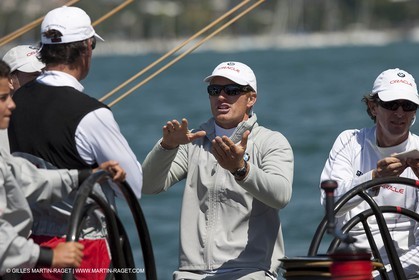23 01 2009 - Auckland (NZL) - Louis Vuitton Pacific Series - BMW ORACLE Racing - Tuning up onboard Emirates Team New Zealand yacht