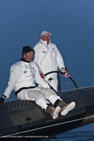14 02 2010 - Valencia (ESP) - 33rd America's Cup - BMW ORACLE Racing - Race 2 - Russel Coutts - Larry Ellison