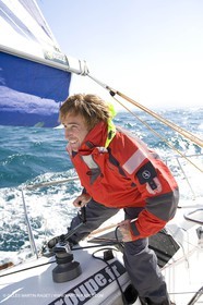 28 09 2007 - Marseille (FRA, 13) - Gamme vêtements de mer Aigle portée en.action par les navigateurs Marc Emig et Luce Molinier