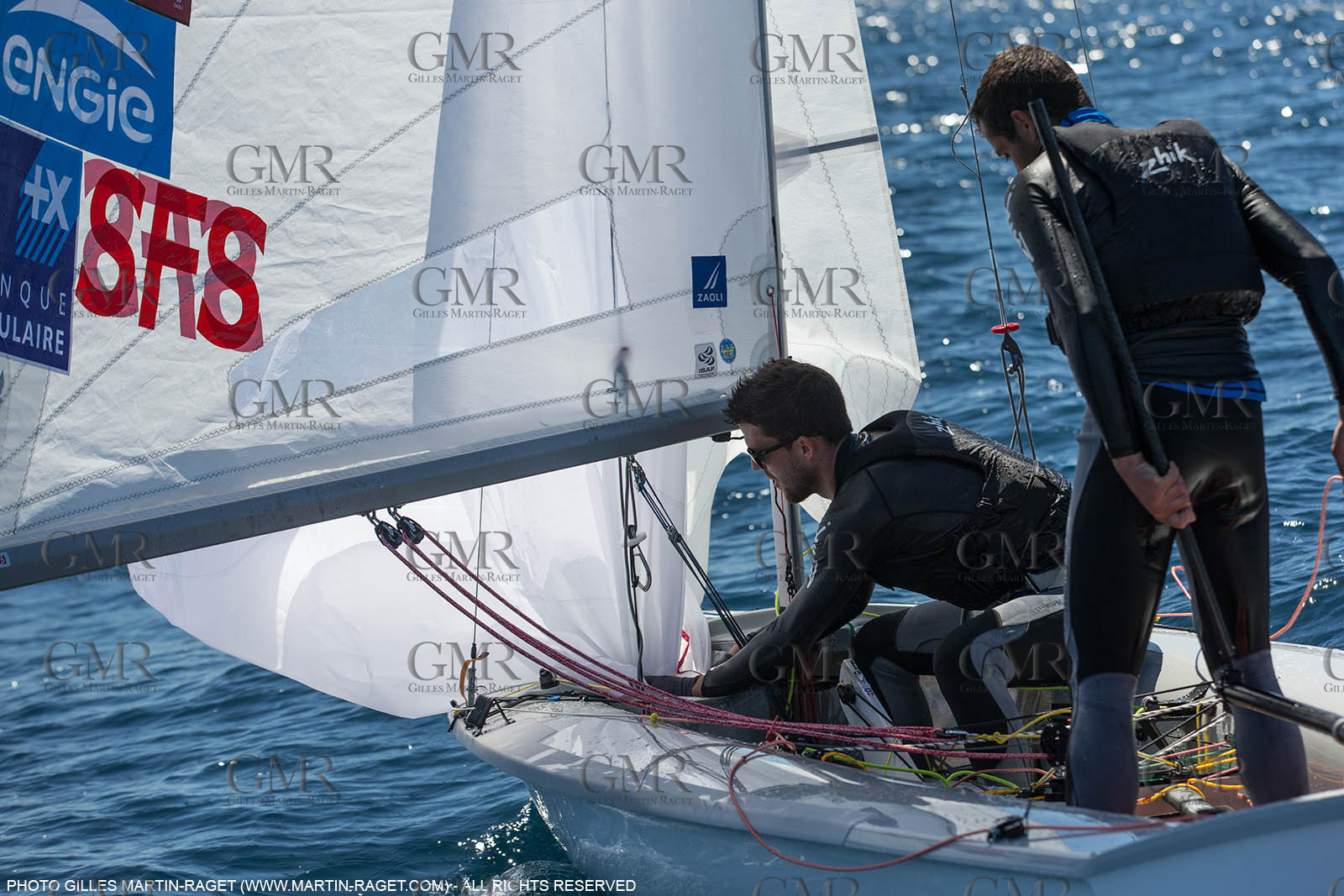 25 04 2016, Hyères (FRA,83), Jeux Olympiques Rio 2016, voile, 470, Sofian Bouvet   Jeremie Mion, SFS Voile