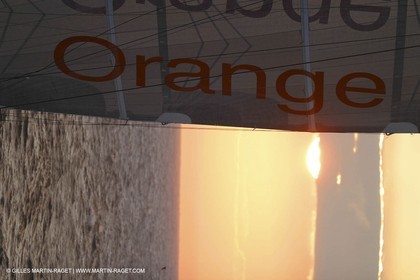 Orange II - 2004 Jules Verne Trophy - Ouessant - first starting line crossing