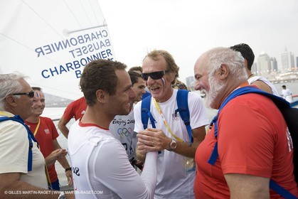 18 08 2008 - Qingdao (CHN) - Jeux Olympiques 2008 - Jour 10 - Medal race - Nicolas Charbonnier Olivier Bausset médaille de bronze