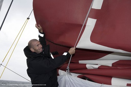 11 05 2007 - La Trinité sur mer (France) - Projet Yann Eliès   Generali 60 open pour le Vendée Globe - Zinedine Zidane à bord