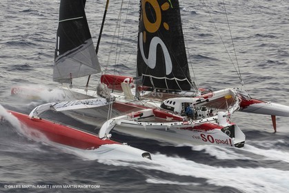 12 09 2012 - Marseille (FRA,13) - Trimaran Sodebo - Thomas Coville - Tentative contre le record de la Méditerranée