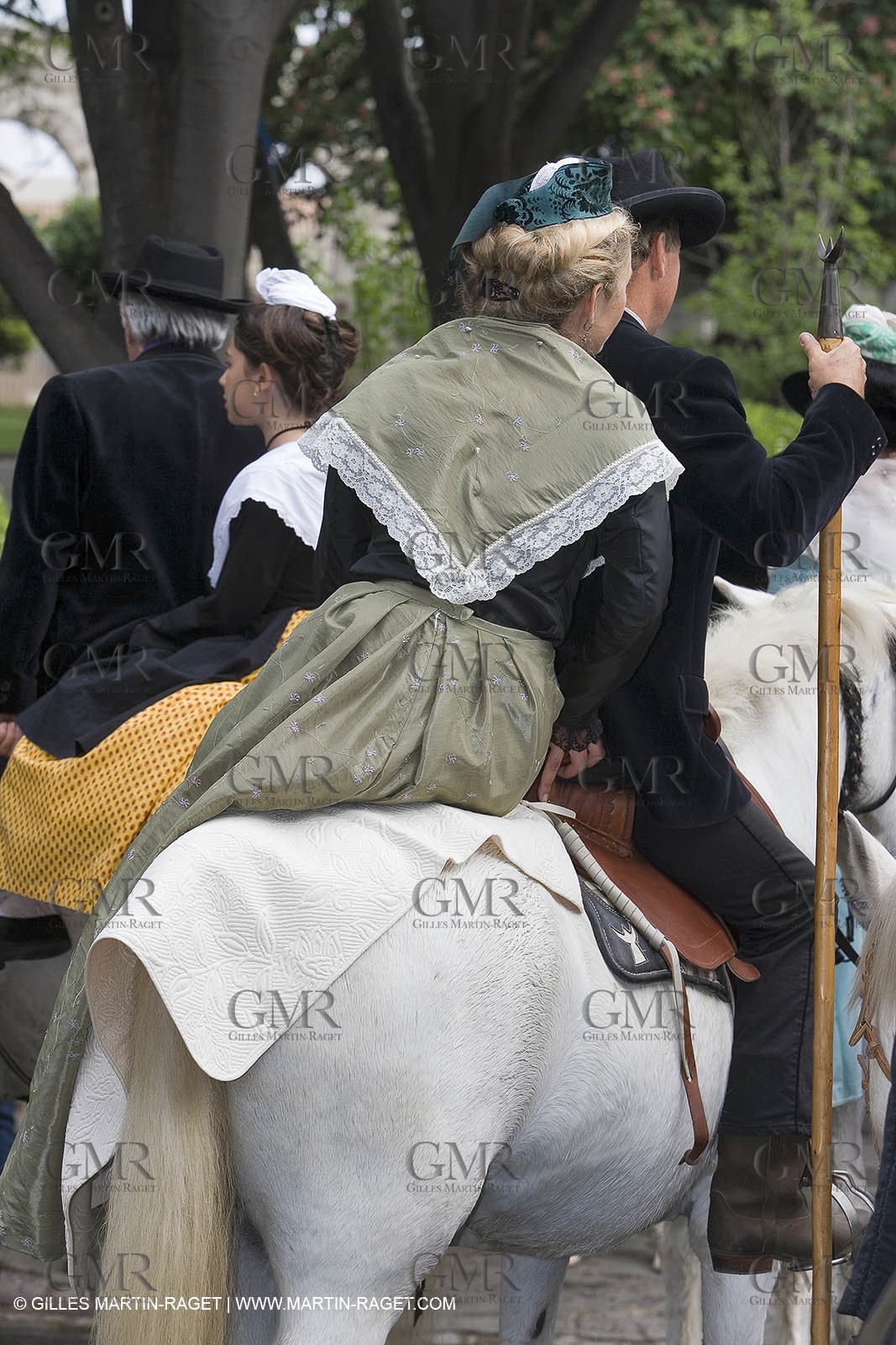 Arlésiennes in costume - Gardians (cow-boys) celebration - Arles