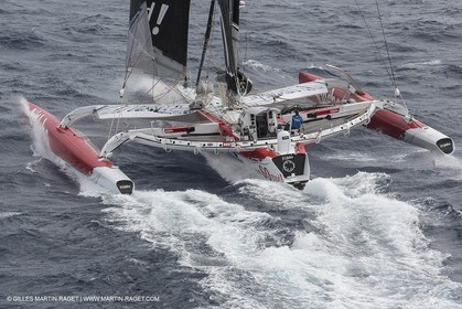 12 09 2012 - Marseille (FRA,13) - Trimaran Sodebo - Thomas Coville - Trans Mediterranée record attempt.