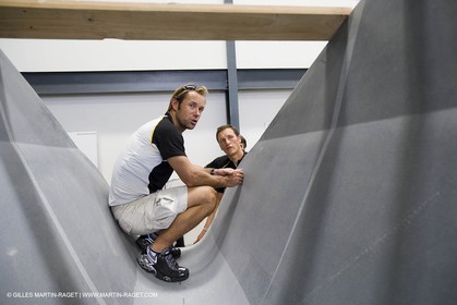 Sydney, Australia, Thomas Coville trimaran Sodebo building at Boat Speed