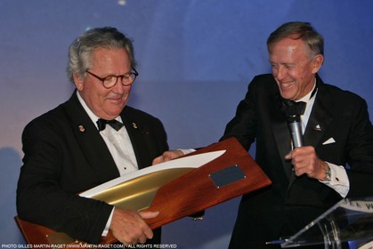 2' 06 2007-Valencia (Spain)- 32nd America's Cup - Final Match - Day 2 - Laurie Davidson and Bruno Troublé induction in America's Cup Hall of Fame
