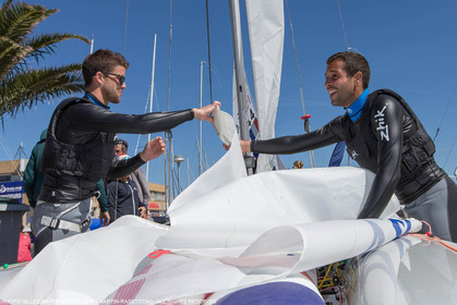 25 04 2016, Hyères (FRA,83), Jeux Olympiques Rio 2016, voile, 470, Sofian Bouvet   Jeremie Mion, SFS Voile